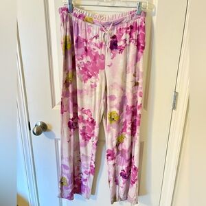 Soma Cool Nights Pajama Pants M Pink Purple Spring Floral Soft Lounge Sleepwear